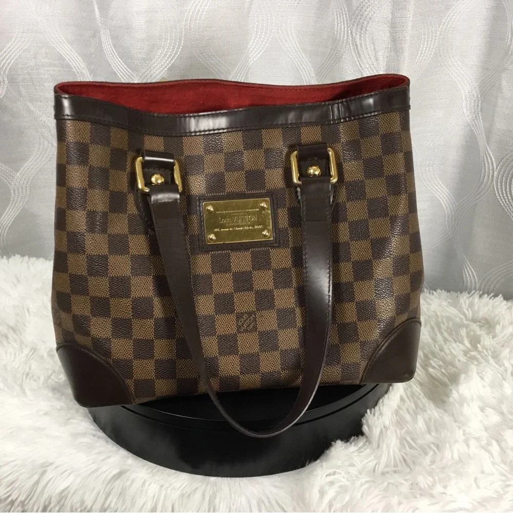 Louis Vuitton Brown Damier Ebene Canvas with Red Interior - Picture 5 of 6